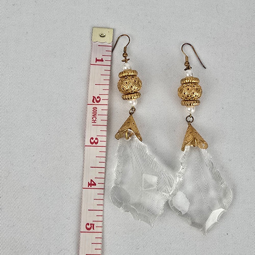 Vintage Baroque Style Faceted Glass Crystal Statement Earrings