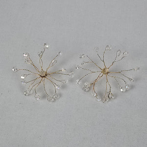 Vintage Bridal Crystal Spray Earrings Fairycore Starburst Earrings