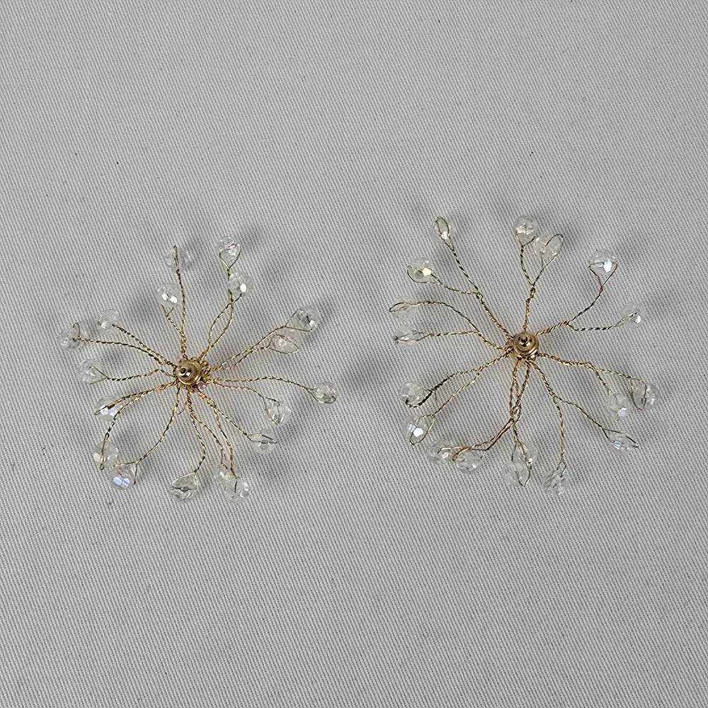 Vintage Bridal Crystal Spray Earrings Fairycore Starburst Earrings