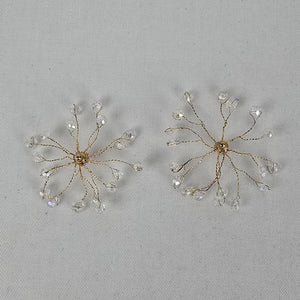 Vintage Bridal Crystal Spray Earrings Fairycore Starburst Earrings