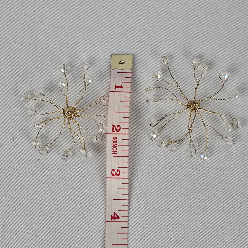 Vintage Bridal Crystal Spray Earrings Fairycore Starburst Earrings