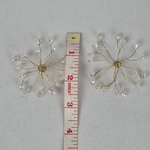 Vintage Bridal Crystal Spray Earrings Fairycore Starburst Earrings