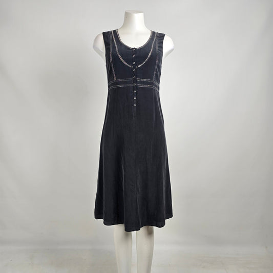 Theory Silk Denim Look Sleeveless Midi Dress Size 4