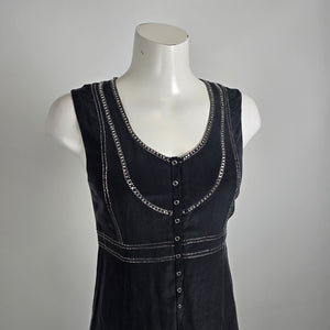 Theory Silk Black Sleeveless Midi Dress Size 4