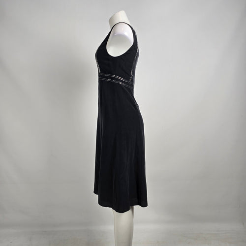 Theory Silk Black Sleeveless Midi Dress Size 4