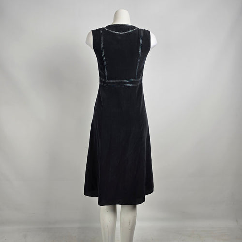 Theory Silk Black Sleeveless Midi Dress Size 4