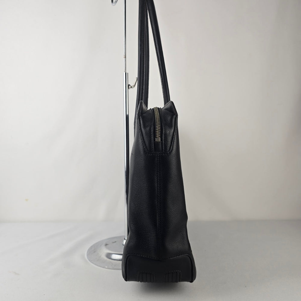 Samsonite Black Leather Frame Tote Bag Business Carryall Purse