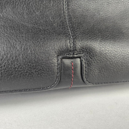 Samsonite Black Leather Frame Tote Bag Business Carryall Purse