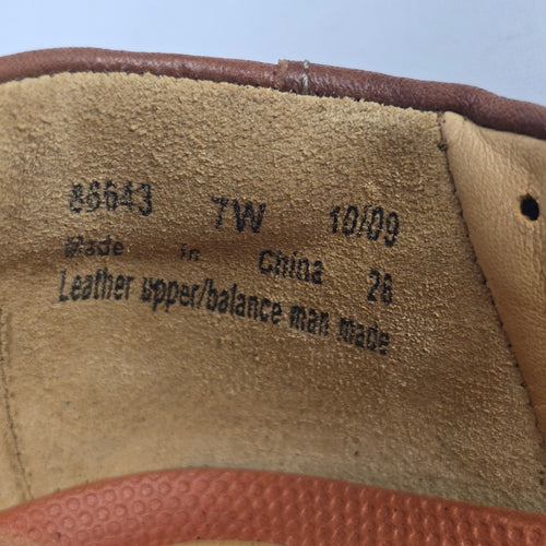 Clarks Un Structured Leather Mary Jane Flats Brown Comfort Shoes 7