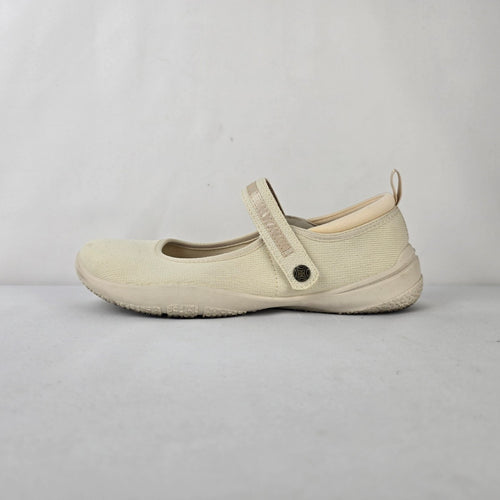 JSport by Jambu Melody Mary Jane Flats Cream Comfort Shoes Size 8