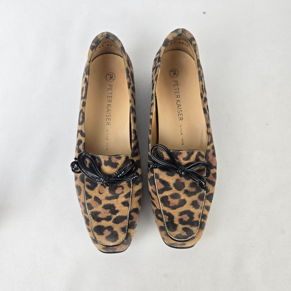 Peter Kaiser Leopard Print Loafers Ballet Flats Animal Print Comfort Shoes Size 6.5