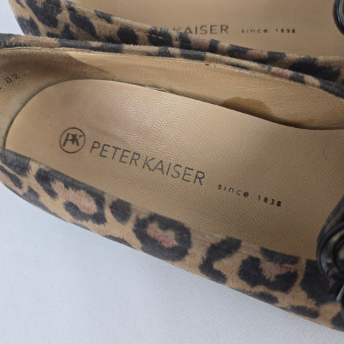 Peter Kaiser Leopard Print Loafers Ballet Flats Animal Print Comfort Shoes Size 6.5