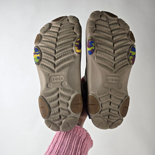 Crocs Classic All Terrain Clogs Taupe Adjustable Strap Size 10