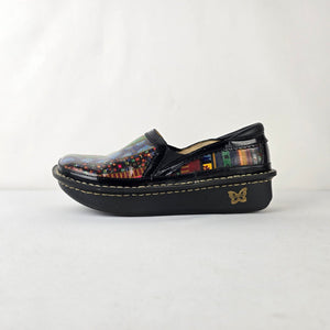 Alegria Debra Mosaic Patent Leather Comfort Clogs Nursing Shoes Size 8.5