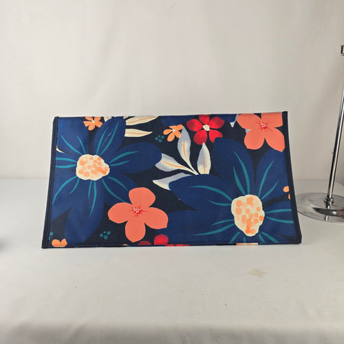 Thirty-One Floral Utility Tote Navy Market Bag Recycled Polyester