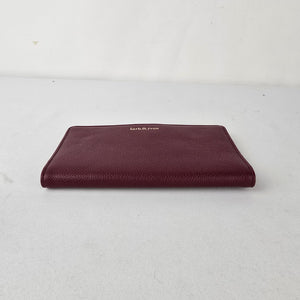 Lark & Ives Wine Red Snap Wallet Card Organizer Vegan Leather