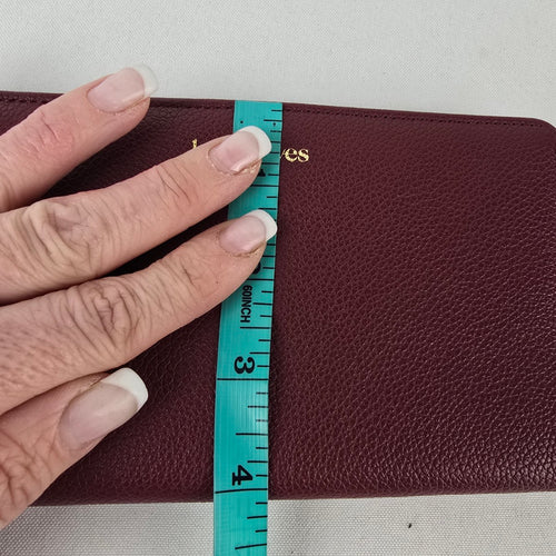 Lark & Ives Wine Red Snap Wallet Card Organizer Vegan Leather