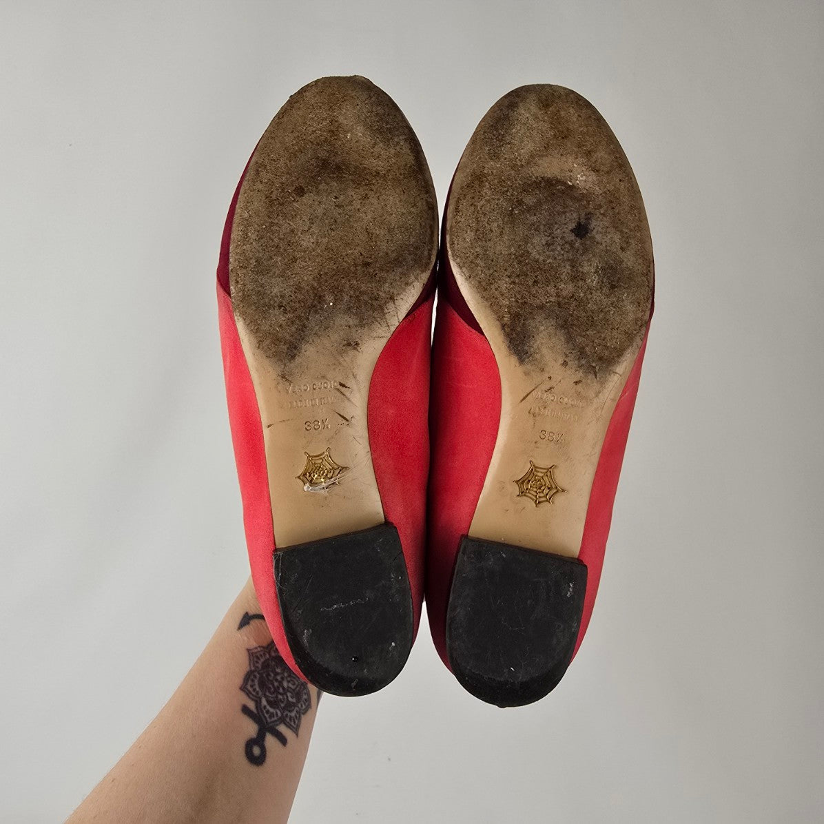 Charlotte Olympia Pink Suede Lips Flats Colorblock Loafers Size 8