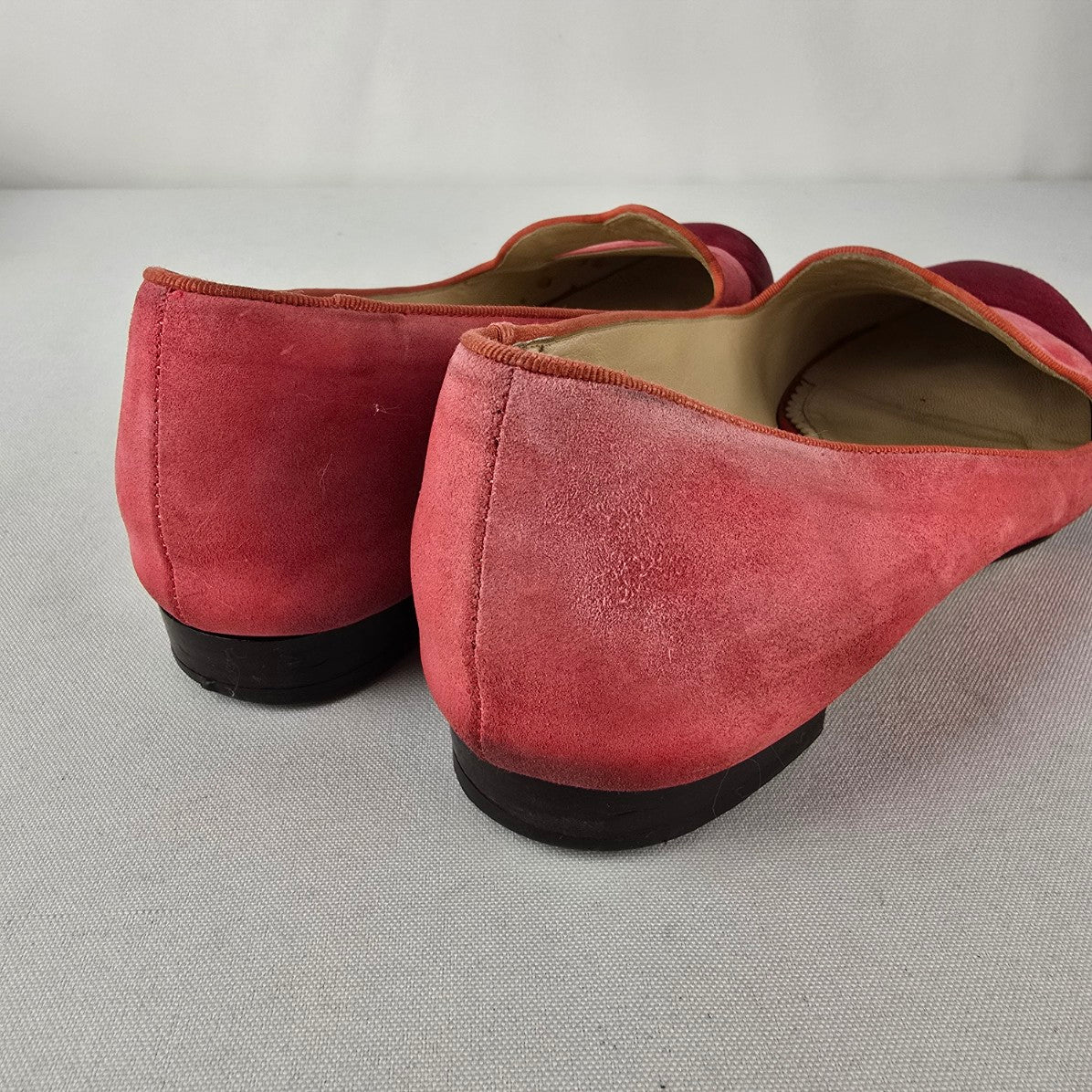 Charlotte Olympia Pink Suede Lips Flats Colorblock Loafers Size 8