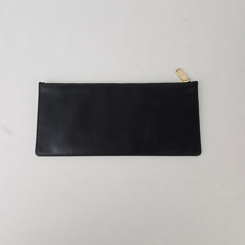 Coach Black Leather Zip Clutch Wallet Wristlet Pouch