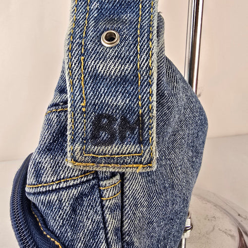 Y2K Denim Cargo Shoulder Bag Blue Jean Multi Pocket Purse