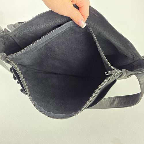 Vintage Black Leather Messenger Bag Crossbody Laptop Satchel