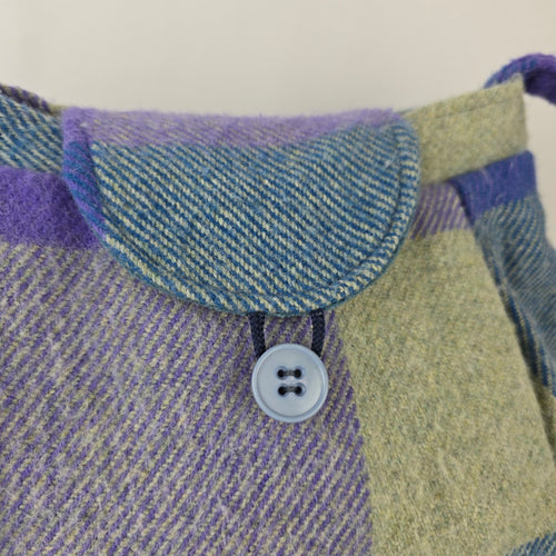 Cyndi Graham Handweaving Studio Irish Wool Purse Purple Plaid