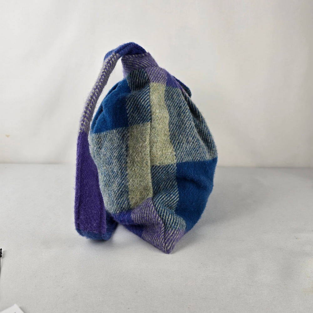 Cyndi Graham Handweaving Studio Irish Wool Purse Purple Plaid