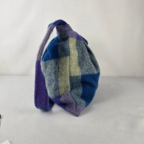 Cyndi Graham Handweaving Studio Irish Wool Purse Purple Plaid