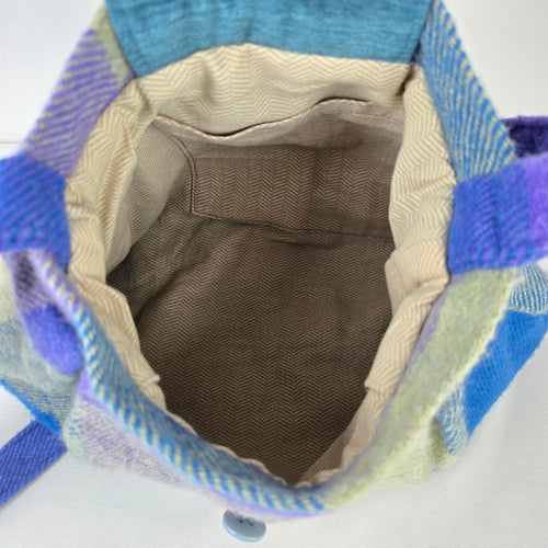 Cyndi Graham Handweaving Studio Irish Wool Purse Purple Plaid