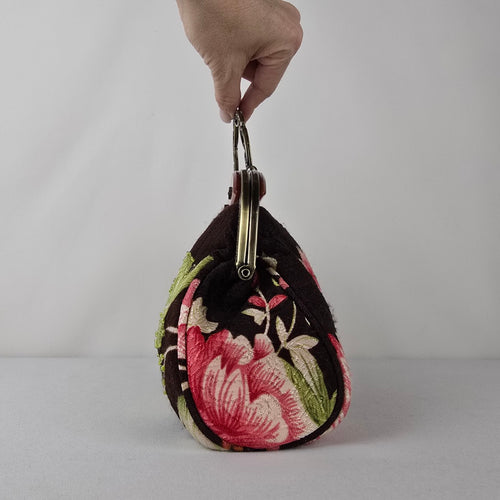 Vintage Floral Tapestry Clutch Purse Frame Evening Bag