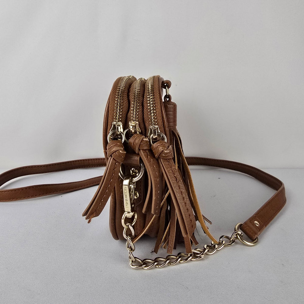 Steve Madden Brown Faux Leather Crossbody Purse w Tassel