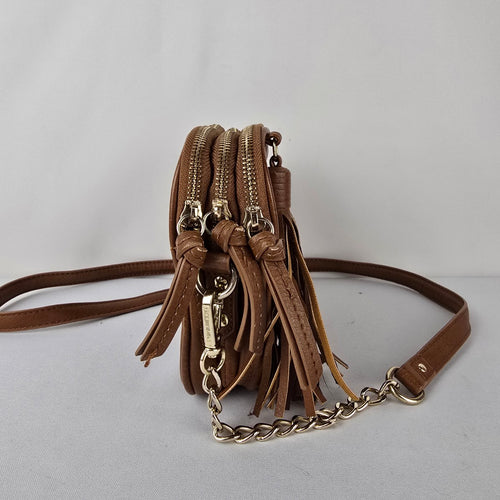 Steve Madden Brown Faux Leather Crossbody Purse w Tassel