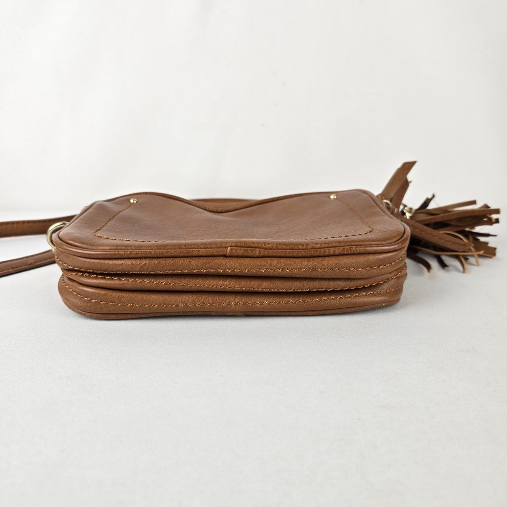 Steve Madden Brown Faux Leather Crossbody Purse w Tassel