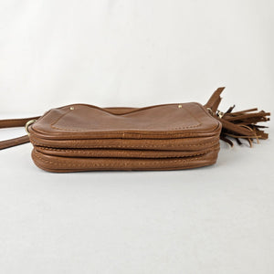 Steve Madden Brown Faux Leather Crossbody Purse w Tassel