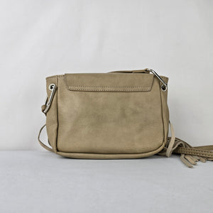 Harlow Beige Fringe Crossbody Bag Boho Festival Purse