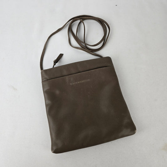 Derek Alexander Soft Leather Crossbody Handbag Taupe Brown Travel Purse