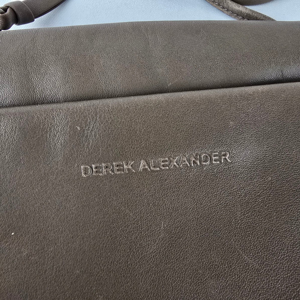 Derek Alexander Soft Leather Crossbody Handbag Taupe Brown Travel Purse