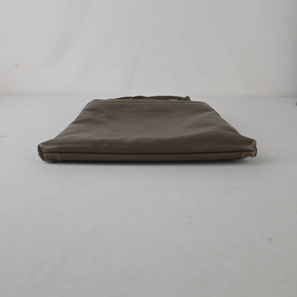 Derek Alexander Soft Leather Crossbody Handbag Taupe Brown Travel Purse