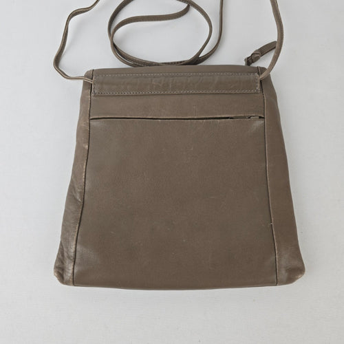 Derek Alexander Soft Leather Crossbody Handbag Taupe Brown Travel Purse