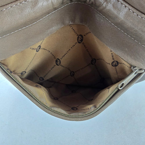 Derek Alexander Soft Leather Crossbody Handbag Taupe Brown Travel Purse