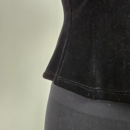 Vintage Vera Mont France Black Velvet Feather Trim Top Size 6