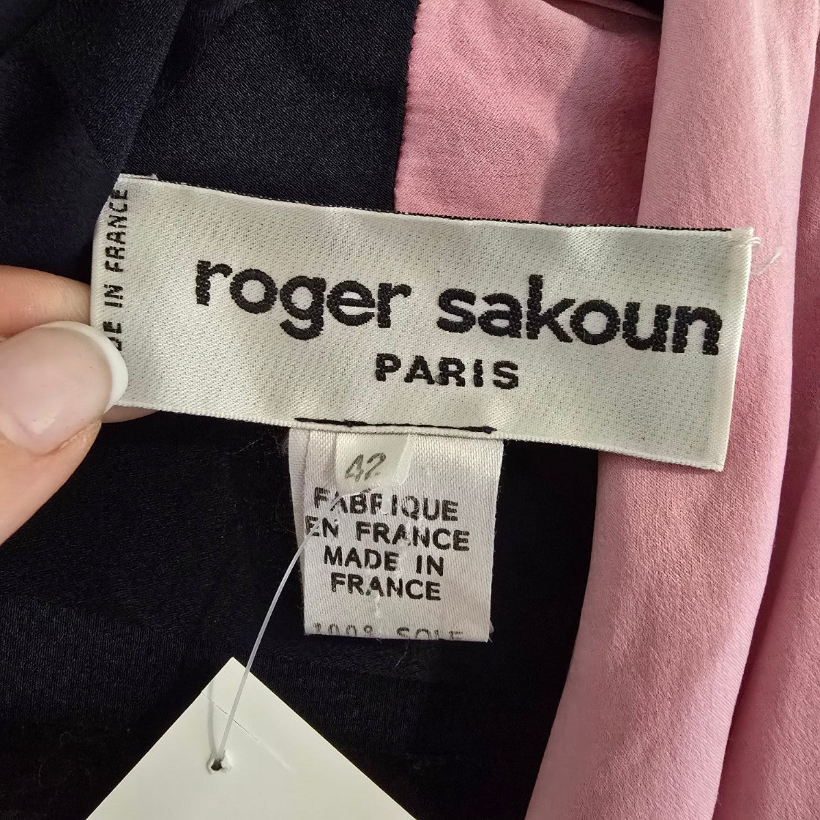 Vintage Roger Sakoun Paris Silk Wrap Blouse Cardigan Sz 12