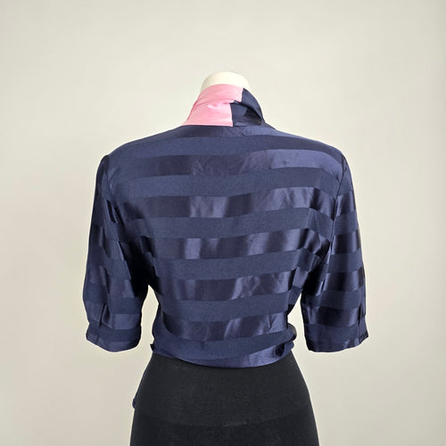 Vintage Roger Sakoun Paris Silk Wrap Blouse Cardigan Sz 12
