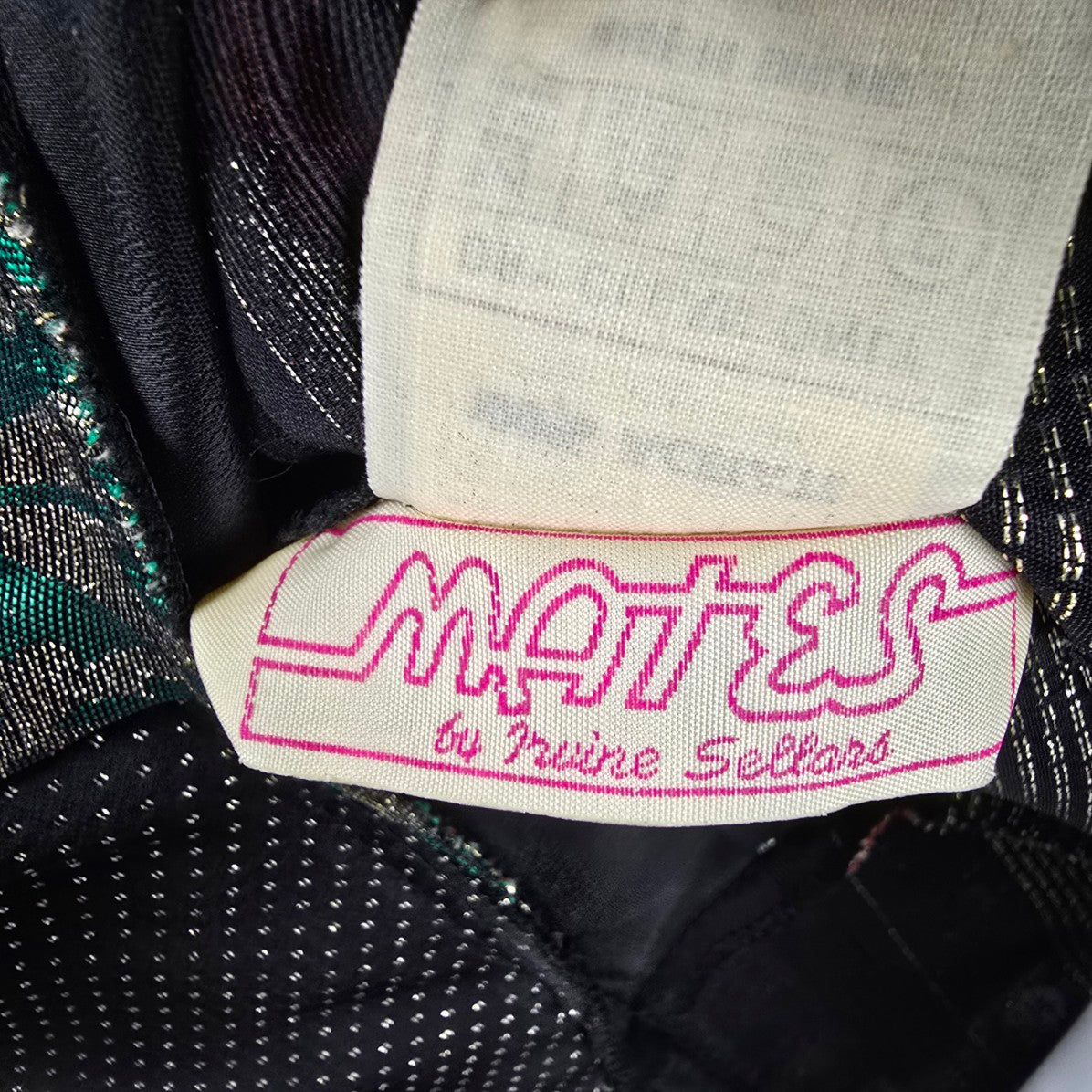 Vintage 80s Mates Metallic Ruffle Crop Jacket Size 12