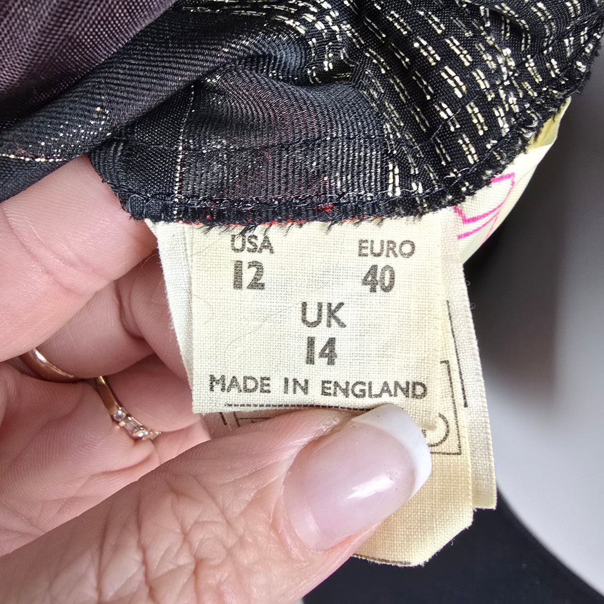 Vintage 80s Mates Metallic Ruffle Crop Jacket Size 12