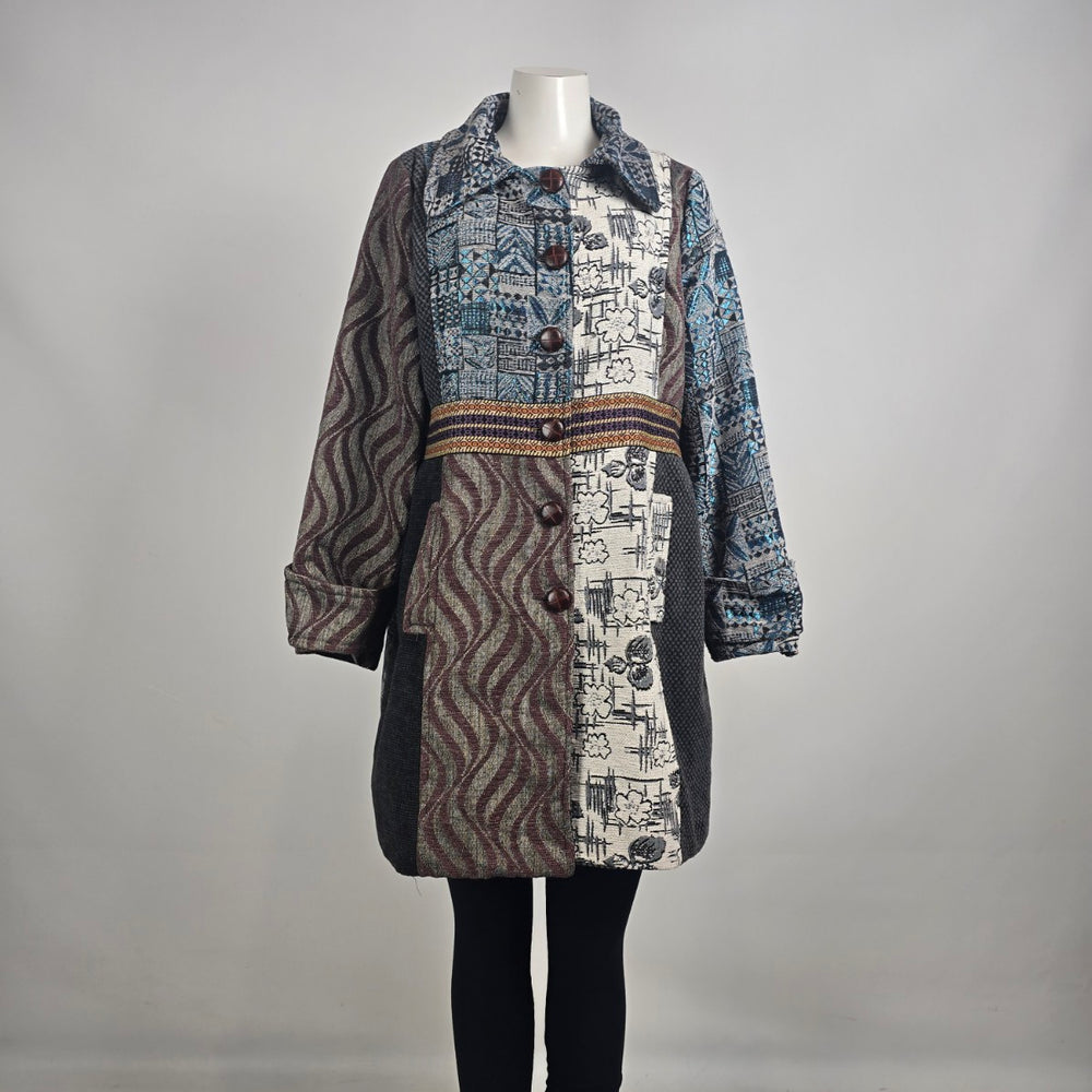 Vintage Stella Morgan Patchwork Tapestry Jacket Size L