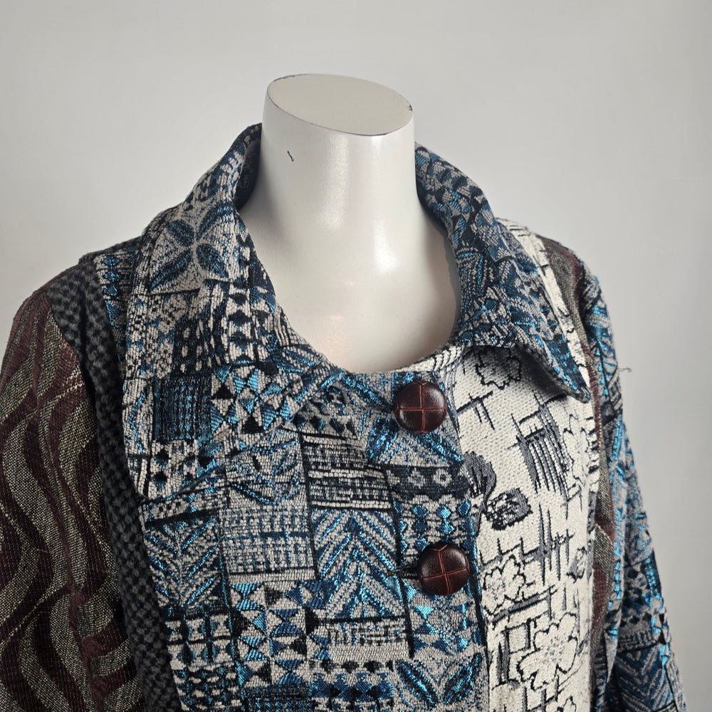 Vintage Stella Morgan Patchwork Tapestry Jacket Size L