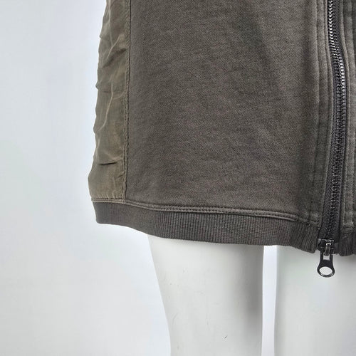 Mür Mür Olive Green Hooded Sleeveless Zip Vest Tunic Sz M
