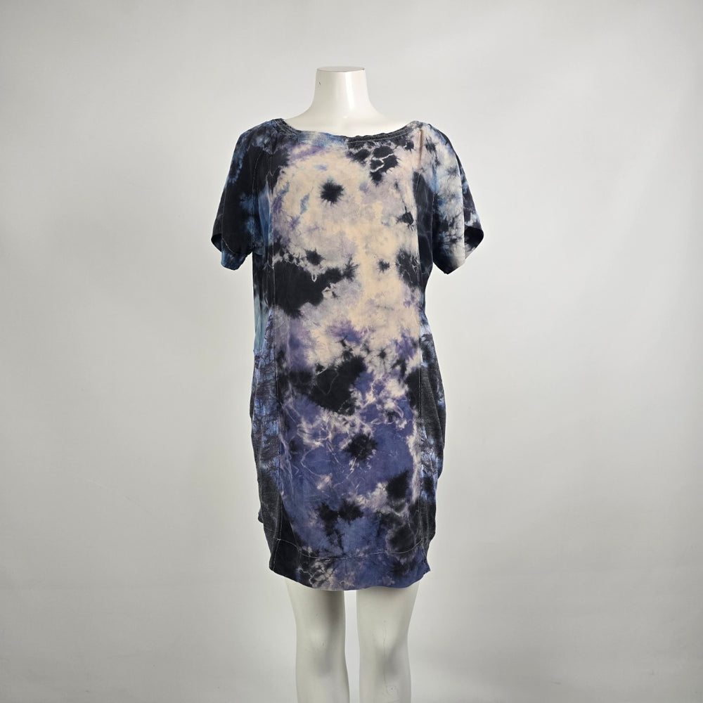 Shoulder Y2K Tie Dye Tunic Mini Dress Sz M